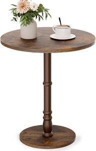 Solid Wood Round <b>Table</b> <b>Walnut</b> | Contemporary Side <b>Table</b> Hotel Cafe Restaurant Furniture - Product Image 5