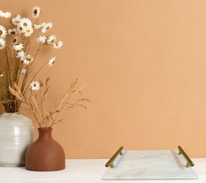 Plateau en marbre fait main, plateau de service en pierre naturelle, plateau de décoration de luxe pour la maison, plateau de cuisine décoratif en marbre, article artisanal personnalisé - Product Image 5