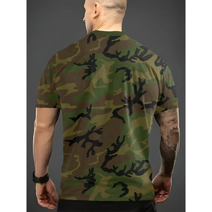 เสื้อยืดลายพรางโอเวอร์ไซส์สำหรับผู้ชาย สตรีทแวร์ คอตตอน คอกลม แขนสั้น สวมใส่สบาย ทรงหลวม เสื้อฤดูร้อน - Product Image 2