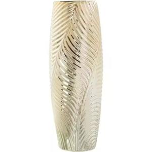 Modernos y sofisticados jarrones de metal con diseño floral para decoración interior. - Product Image 5