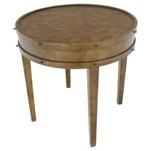 Mesa Auxiliar Clásica de Aluminio de Alta Calidad, Muebles de Primera Calidad, Detalles Metálicos, Mesa Otomana para Sala de Estar, Hogar u Hotel, en Latón - Product Image 3