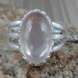 Rose Quartz Oval <b>Ring</b> <b>925</b> Sterling <b>Silver</b> Handmade Promise Jewelry for her bezel setting <b>Ring</b> January Birthstone Jewelry - Product Image 1