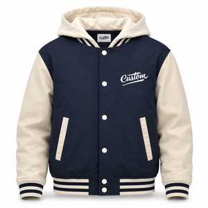 Nouvelle veste universitaire décontractée unie pour homme 2026, couleur personnalisable, col montant, écologique, coupe-vent, chauffante, respirante, vente en gros, faible MOQ - Product Image 2