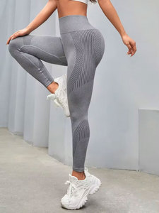 Pantalones de yoga de cintura alta para mujer al por mayor, pantalones de ejercicio para adelgazar la cadera, pantalones de running, mallas de fitness con control de abdomen y efecto lifting de vientre - Product Image 5
