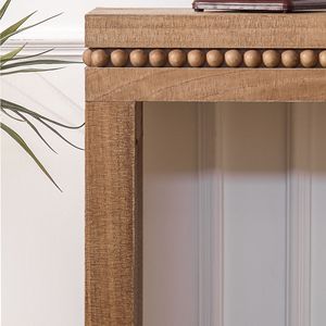 Tavolo/Scrivania Console in Legno Naturale con Decorazioni in Perle di Legno Vero - Convenience Concepts - Product Image 6