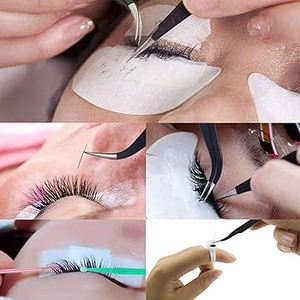 Pinzas para Extensión de Pestañas, Reutilizables, de Acero Inoxidable, Antiestáticas, Aplicador de Precisión, Puntas Rectas y Curvas, para Salón de Belleza y Manicura - Product Image 2