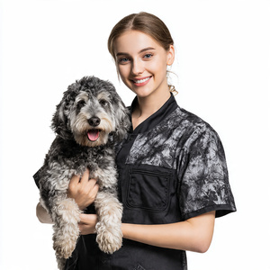 Uniformes de Peluquería Canina de Manga Corta, Ropa de Trabajo para Peluqueros de Mascotas, Conjunto Impermeable, Uniforme de Peluquero Canino para Hombre, Uniforme de Peluquería Canina Sublimado - Product Image 4