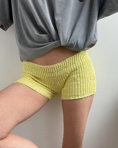 AQDAS INDUSTRIES Falda-Pantalón de Punto Amarillo Mantequilla para Mujer, Cintura Baja Elástica, Corte Regular, Casual, Algodón y Spandex, 220g, Color Sólido - Product Image 4