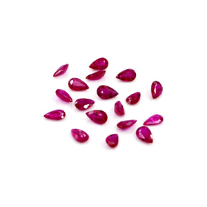 Rubíes naturales sin tratar de Mozambique, calibrados en forma de pera de 4x6 mm, piedras preciosas de rubí facetadas naturales sueltas para la fabricación de joyas, listas para usar. - Product Image 3