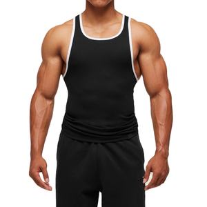 Camiseta sin mangas de algodón elástico con corte ajustado para hombre, chaleco deportivo para gimnasio, top de entrenamiento atlético para hombre. - Product Image 5