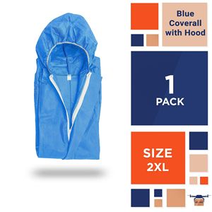 Tuta Protettiva Monouso Blu XXL con Cappuccio Unisex, 1 Pezzo, 50 GSM PP, Abbigliamento di Sicurezza per Situazioni di Rischio - Product Image 2
