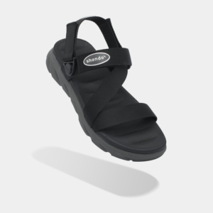 Sandalias Casuales Unisex con Punta Abierta, Correa Ajustable en el Talón con Detalle de Parche de Goma, Color Negro Duradero, Vietnam - Product Image 6