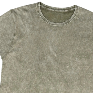 Camiseta de Algodón Verde Oliva Lavado Estilo Vintage, Corte Ajustado, de Alta Calidad, para Streetwear, Personalizable con Logotipo, OEM, Moda - Product Image 2
