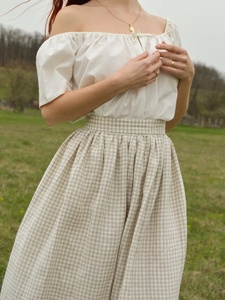 Women's Casual Natural 100% Cotton Floor-Length Wrap Design Breathable Eco-Friendly <b>Summer</b> <b>Skirt</b> Custom Made In-Stock - Product Image 6
