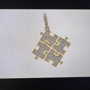 Colgante de cadena de eslabones de moissanita y Diamante helado cultivado en laboratorio de plata 925 personalizado VVS Clarity IGI Certified Trendy Name Letter para hombres - Product Image 3
