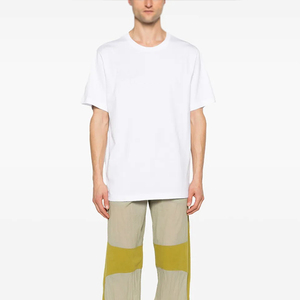 T-shirt blanc uni personnalisé en gros pour homme, 100 % coton épais, coupe classique, respirant sur le devant, écoresponsable, style streetwear décontracté - Product Image 2