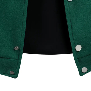 Heavy Duty Outerwear With Collar Navy Red Color Block All Season For Urban and Outdoor Machine Washable College Baseball <b>Jackets</b> - Product Image 3