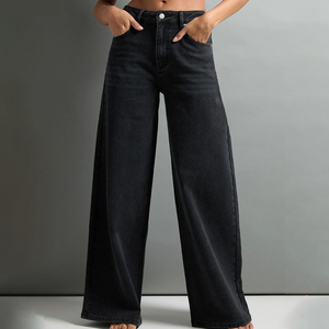 Oem Vintage Straight Denim Jeans Women Casual Streetwear High Quality Breathable Sexy Regular Fit - Product Image 1