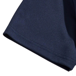Ropa al por Mayor, Conjunto de Camiseta y Pantalones Cortos de Algodón Azul Marino para Hombre, Manga Corta, Cuello Redondo, Corte Regular, Color Sólido, Ropa Casual - Product Image 3