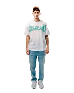 T-shirt graphique surdimensionné à épaules tombantes du fabricant 230 GSM 100% sérigraphie en coton peigné T-shirts écologiques pour hommes - Product Image 4