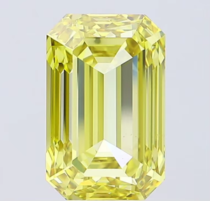 Fabricante de Diamantes Cultivados en Laboratorio, Diamante Esmeralda de 2 Quilates, Color Amarillo Fantasía, VS2, Certificado IGI, CVD, Corte Excelente 3EX, para Compradores Internacionales de Diamantes - Product Image 1