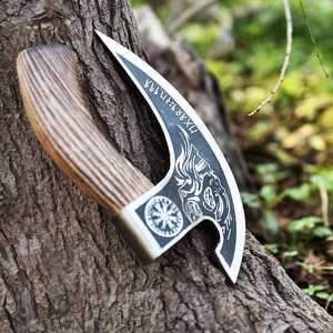 Couteau à pizza professionnel fait main en acier à haute teneur en carbone, manche en bois, étui en cuir, qualité supérieure THEWIZ CRAFTS, garantie de 3 ans - Product Image 2