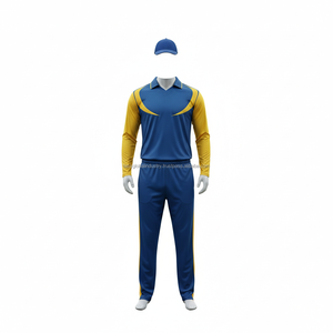 Uniforme de Cricket Unisex Azul Sublimado de Manga Corta Transpirable Personalizado OEM al por Mayor - Product Image 1