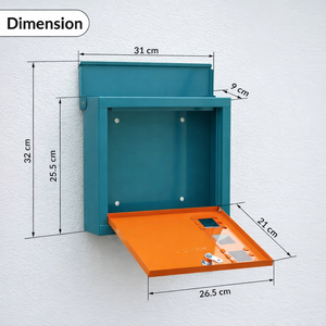 ตู้รับจดหมายโลหะแบบหนาพร้อมกุญแจล็อค ติดผนัง สำหรับใส่ข้อเสนอแนะ บริจาค ใบลงคะแนน และใช้ในสำนักงาน - Product Image 2
