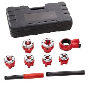 Kit Filettatore Manuale Portatile a Cricchetto per Tubi da 1/4'' NPT a 1 1/4'' NPT, Set di 6 Utensili NPT, Filettatori Portatili per Tubi - Product Image 1