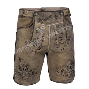 Lederhosen en cuir suédé de vache véritable avec bretelles pour homme, style bavarois, pour l'Oktoberfest, personnalisé, décontracté, vintage, OEM - Product Image 3