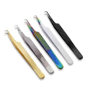 Pinces à extensions de cils, prise en main douce, acier inoxydable de précision, pinces à volume pour cils, étiquette privée personnalisée - Product Image 2