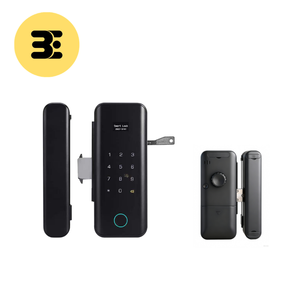 Serrure de porte sans clé de qualité C noire pour porte vitrée, avec mot de passe factice - Product Image 1