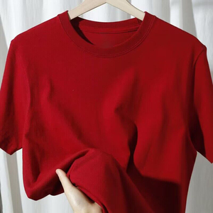 T-shirt décontracté en jersey 100 % coton respirant 300 g pour homme, coupe ample, col rond, manches classiques, collection été 2025 – Vente en gros - Product Image 3