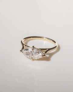 Anillo de Diamante Cultivado en Laboratorio de Corte Marquesa de 2 Quilates Premium, Oro de 14K, E VS2 CVD, Rodio Vintage, Joyería de Regalo de Compromiso para Mujer - Product Image 2