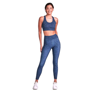 Women's 2 Piece Yoga Set High Waist Leggings Scoop Neck Racerback Crop <b>Top</b> Dot Print Full Length Spandex Polyester Stretchable - Product Image 1