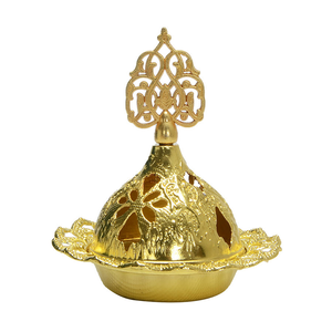 Brûleur d'encens en métal de luxe, diffuseur d'arômes d'aromathérapie, fourneau décoratif de table pour la maison, petits objets artisanaux d'encens avec couvercle - Product Image 5