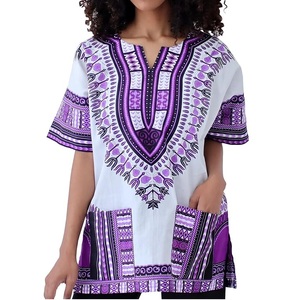 Blusa Vestido Modesto, Camisas Largas, Camisetas Dashiki Africanas para Boda al Aire Libre, Camisetas Dashiki Urbanas con Cuello en V, Camisetas Dashiki Sublimadas - Product Image 1