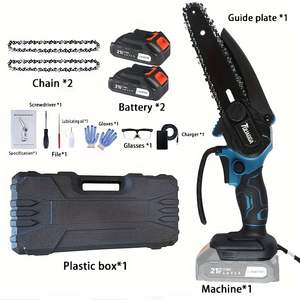 Mini Motosierra Eléctrica Inalámbrica de 6 Pulgadas con 2 Baterías y Bloqueo de Seguridad para Cortar Madera y Podar Árboles en Patios para Propietarios de Viviendas - Product Image 4