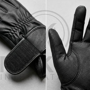 Gants de moto en cuir, longueur poignet, style sportif, respirants, pour usage extérieur, quatre saisons, non doublés, noirs - Product Image 6