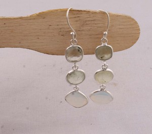 Natural Prehnite & Opalite Multi-Stone <b>Earrings</b> 925 Sterling Silver Faceted Gemstone Triple Drop <b>Earrings</b> <b>Handmade</b> Wholesale - Product Image 6