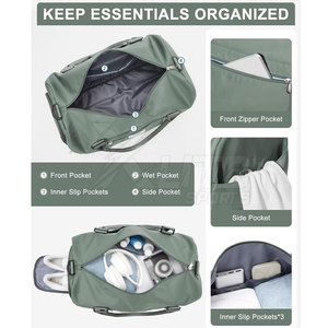 Sac de sport personnalisé avec logo, grande capacité, doublure en nylon, compartiment séparé pour chaussures, intérieur spacieux pour usage sportif - Product Image 3