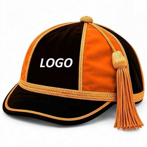 Fournisseur en gros SFIVE INDUSTRIES – Casquettes d'honneur personnalisées pour étudiants, couleur violette, avec pompons à franges dorées pour cérémonies et présentations - Product Image 3