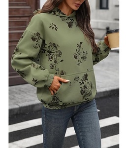 Pull à capuche d'hiver confortable pour femme, 100 % coton, à manches longues, col tombant, imprimé, best-seller, provenant du Bangladesh - Product Image 4