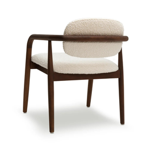 Midcentury Modern <b>Upholstered</b> Dining <b>Chair</b> With Wood Legs And Wool Cushion For Home Or Commercial Use - Product Image 4