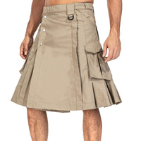 Kilts en coton pour hommes de qualité supérieure pour usage extérieur, faible MOQ, couleur unie, grandes tailles, service OEM