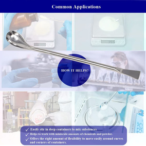 Stainless Steel Lab Spatula Micro Sampling Right Angled Scoop <b>Spoon</b> with Double Ended Design for Mixing Transferring <b>Measuring</b> - Product Image 3