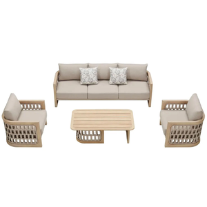 <b>Sofa</b> Set Furniture with Teak Wooden Frame <b>Material</b> and Modern Design Furniture For Outdoor <b>Sofa</b> Set and Garden Furniture - Product Image 2