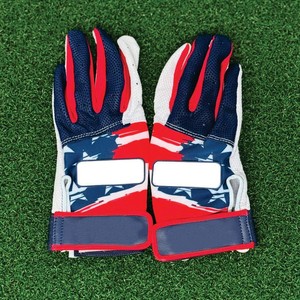 Modern Movements MM-BBG Full Finger Polyester/Cotton Safety <b>Gloves</b> Red White Blue Hook Loop Closure Breathable Unisex Casual Use - Product Image 2