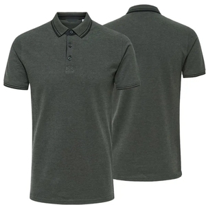 Chemise homme gris foncé à manches courtes, couleur unie, style décontracté, boutonnée, coupe classique, en maille, infroissable - Product Image 2