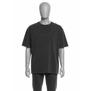 T-shirt en jersey 100% coton pour homme, design de logo personnalisé, col rond, coupe ample, épaules tombantes, respirant et à séchage rapide, streetwear - Product Image 2